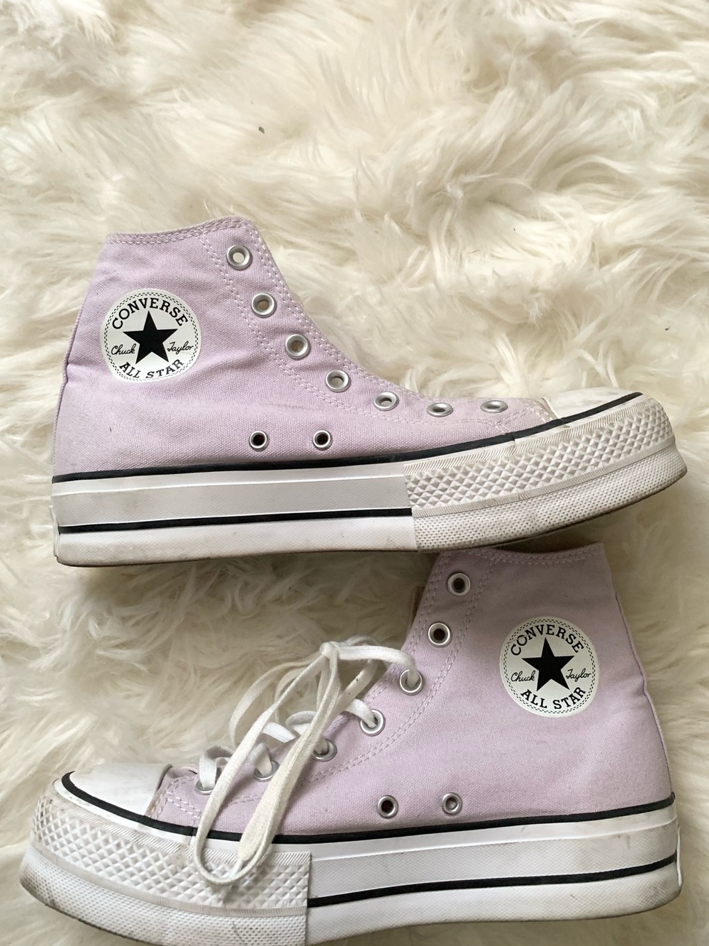 Converse All-Star Lavender Purple Hi-Top Shoes Size 9 - Picture 2 of 6
